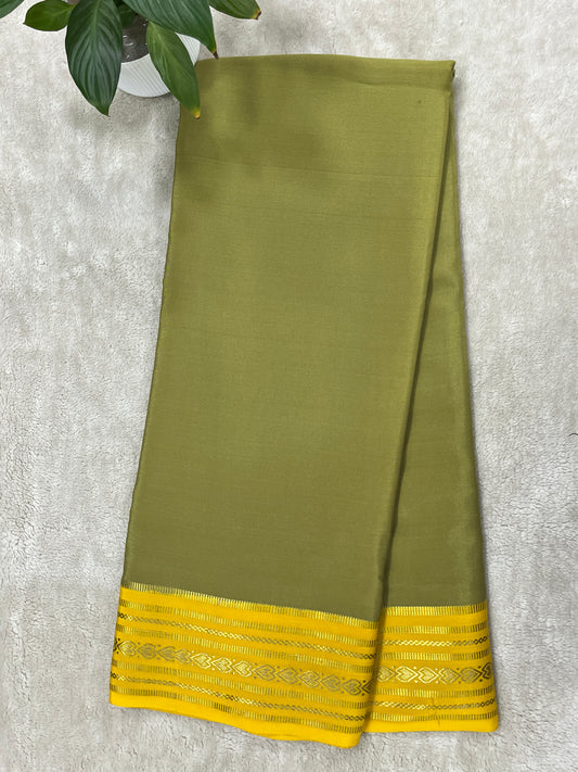 Pure Crepe Mysore Silk Saree in heart border - 1150252
