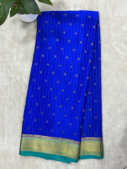 Pure Crepe Mysore Silk Saree in stripes Butta - 1145304