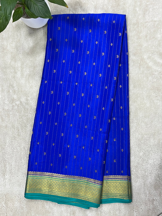 Pure Crepe Mysore Silk Saree in stripes Butta - 1145304