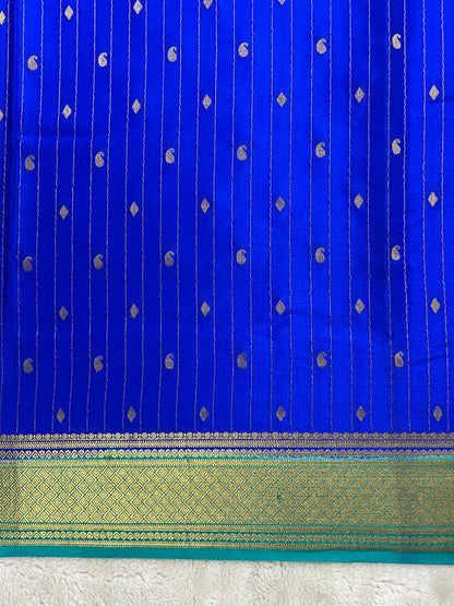 Pure Crepe Mysore Silk Saree in stripes Butta - 1145304