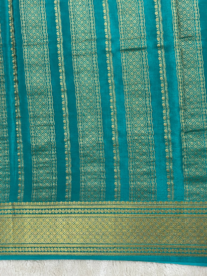 Pure Crepe Mysore Silk Saree in stripes Butta - 1145304