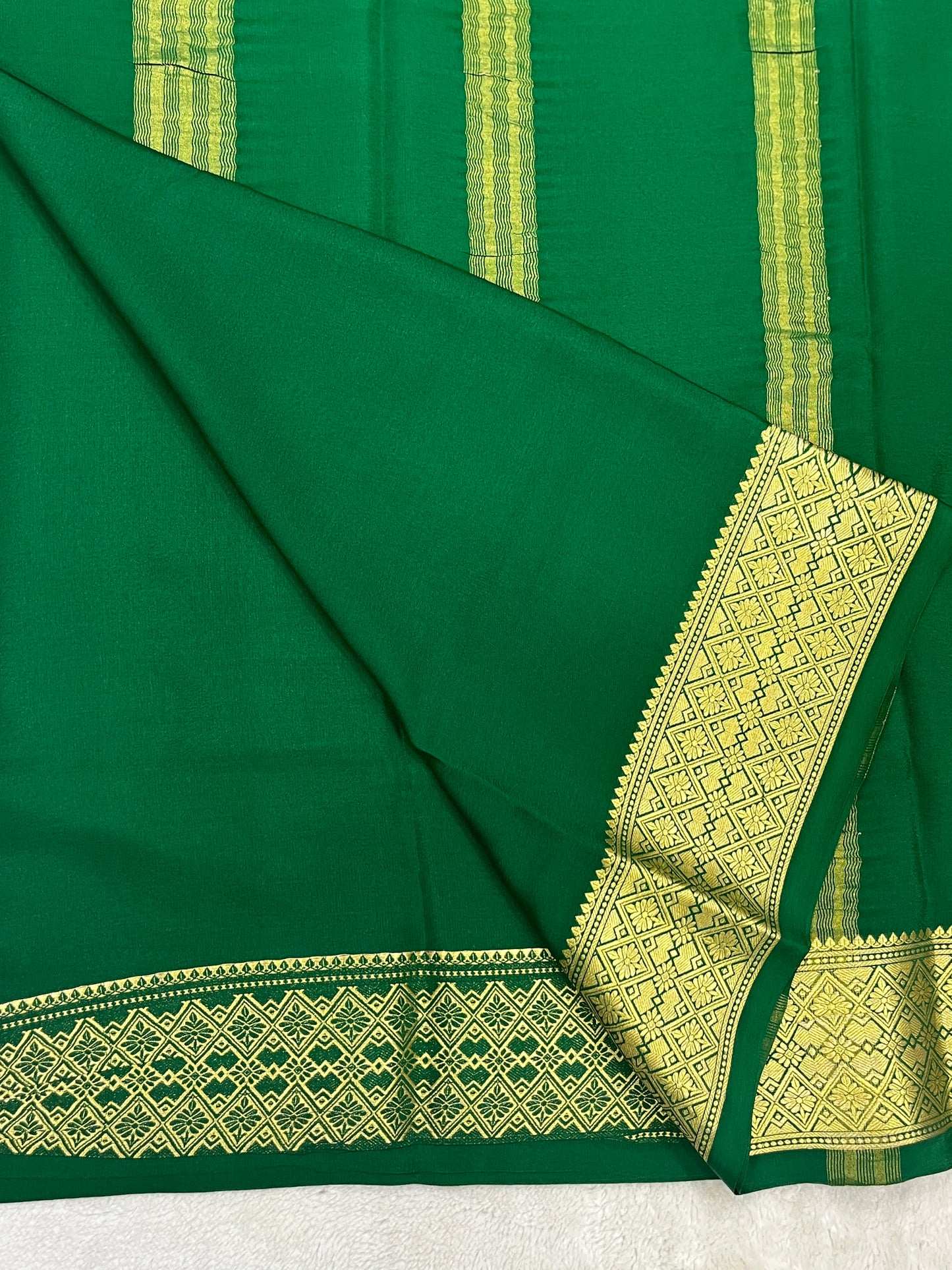 Pure Crepe Mysore Silk Saree in Self Color - 16271502