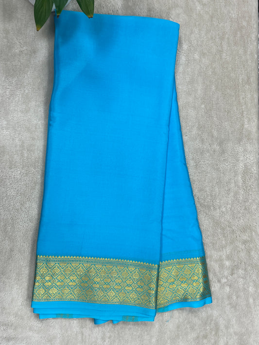 Pure Crepe Mysore Silk Saree in Self Color - 16271502