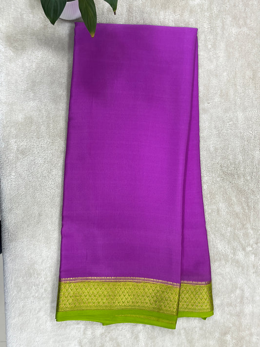 Pure mysore silk saree -Plain Contrast-16271501