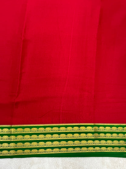 Pure mysore silk saree -Plain Contrast-16271501