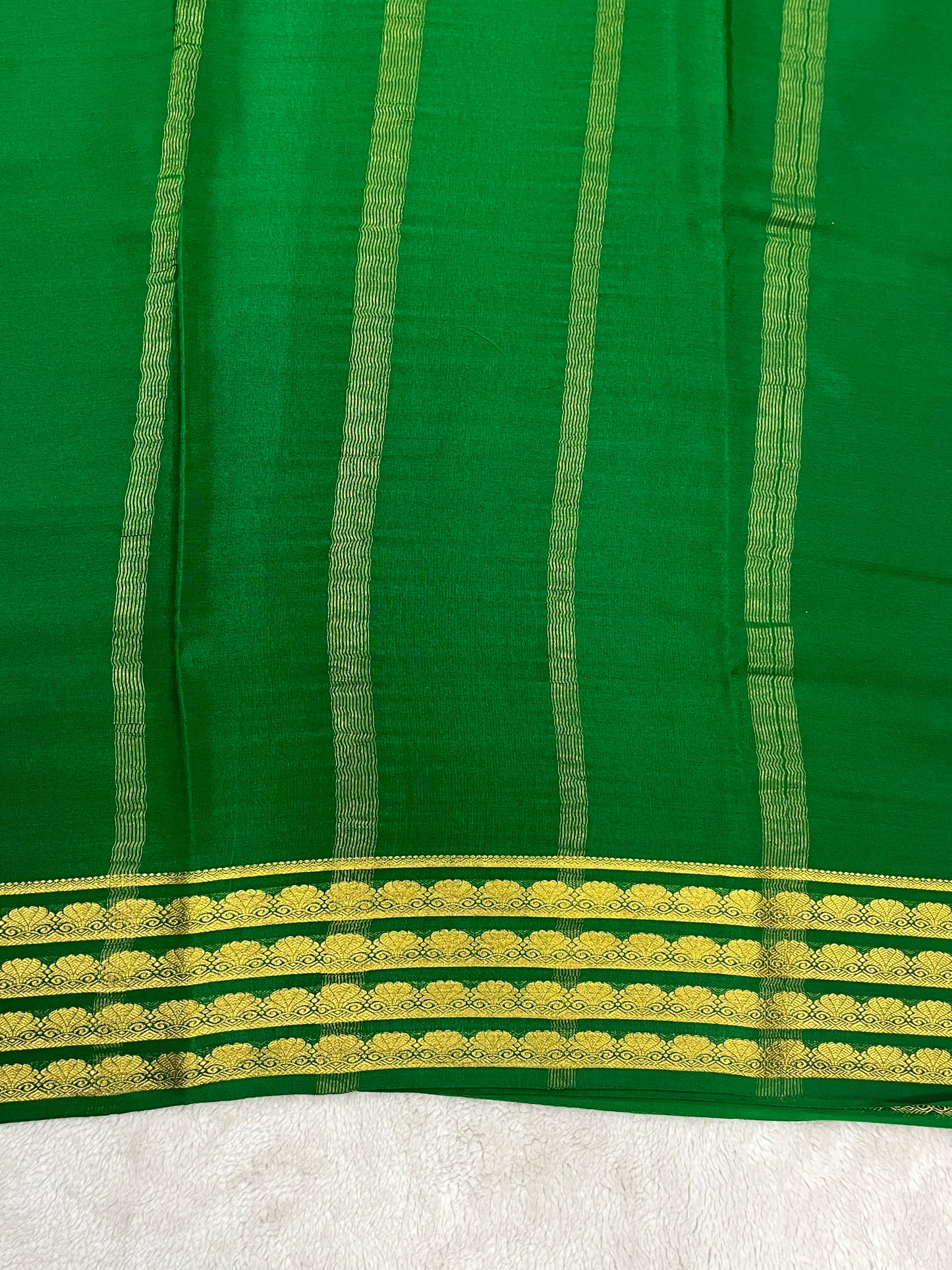 Pure mysore silk saree -Plain Contrast-16271501