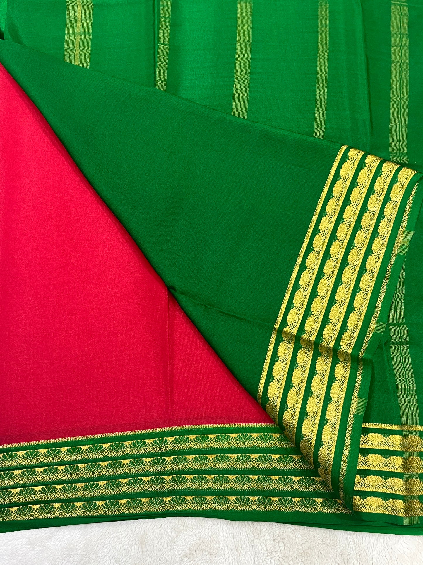 Pure Crepe Mysore Silk Saree - contrast 16271501