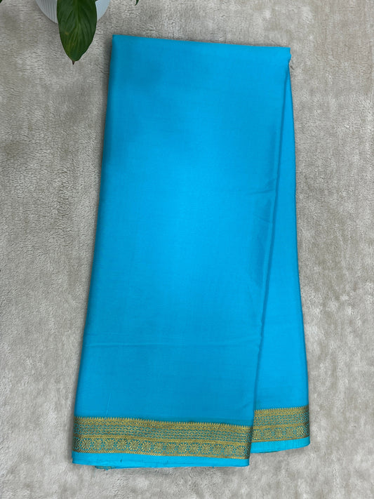 Pure mysore silk saree in Plain Self Sky Blue Colour-16271502