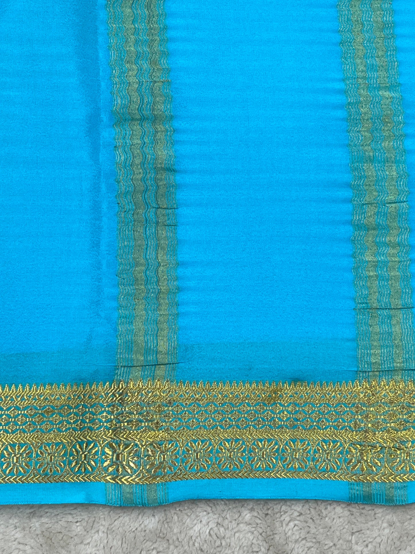 Pure mysore silk saree in Plain Self Sky Blue Colour-16271502