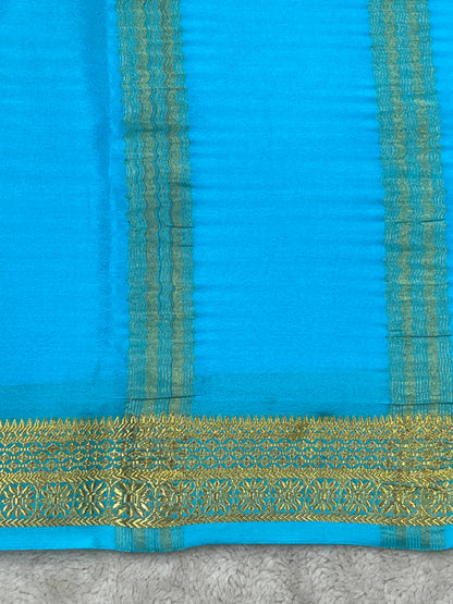 Pure mysore silk saree in Plain Self Sky Blue Colour-16271502