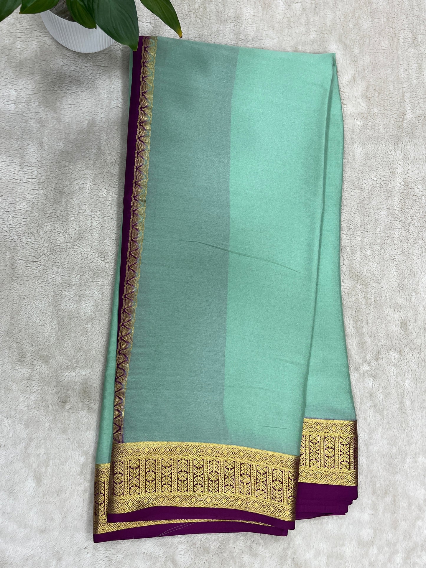 Pure mysore silk saree -Plain Contrast-16271501