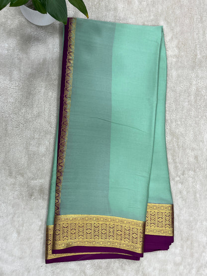 Pure mysore silk saree -Plain Contrast-16271501