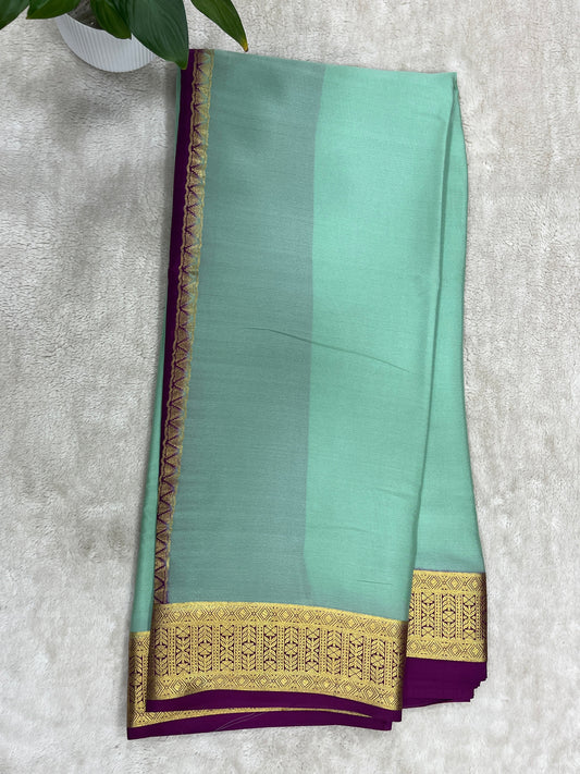 Pure mysore silk saree -Plain Contrast-16271501
