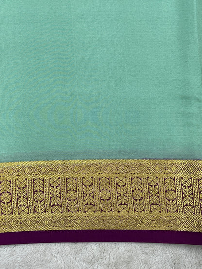 Pure mysore silk saree -Plain Contrast-16271501