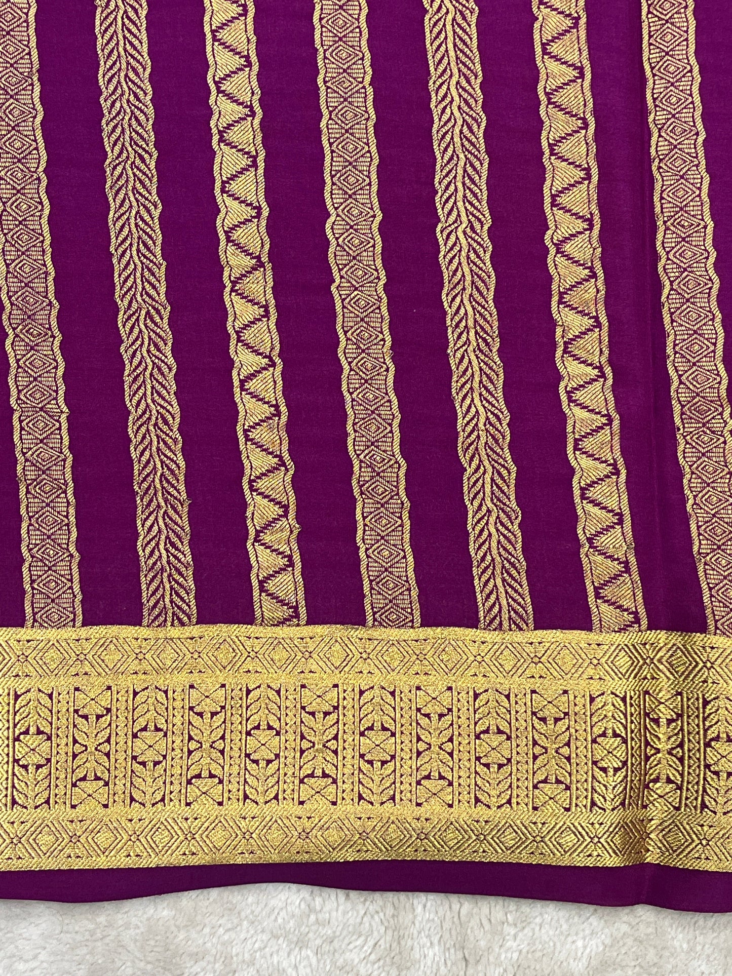 Pure mysore silk saree -Plain Contrast-16271501