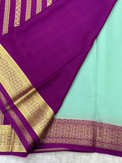 Pure mysore silk saree -Plain Contrast-16271501