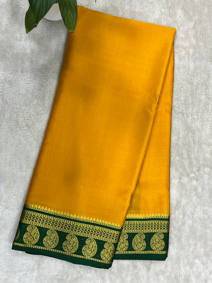 Pure mysore silk saree -Plain Contrast-16271501