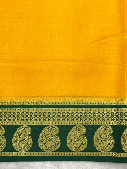 Pure mysore silk saree -Plain Contrast-16271501