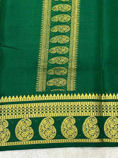 Pure mysore silk saree -Plain Contrast-16271501