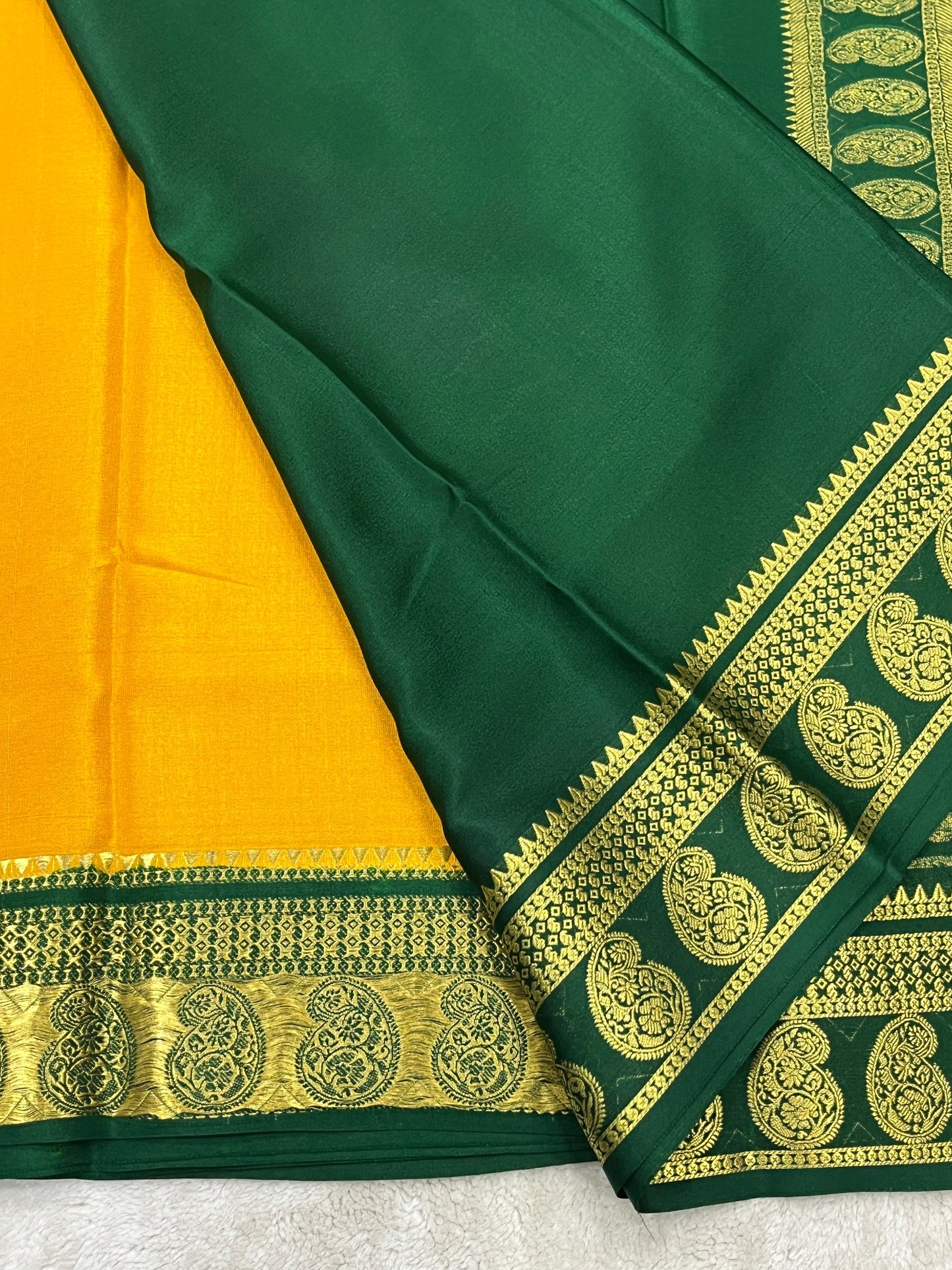 Pure mysore silk saree -Plain Contrast-16271501