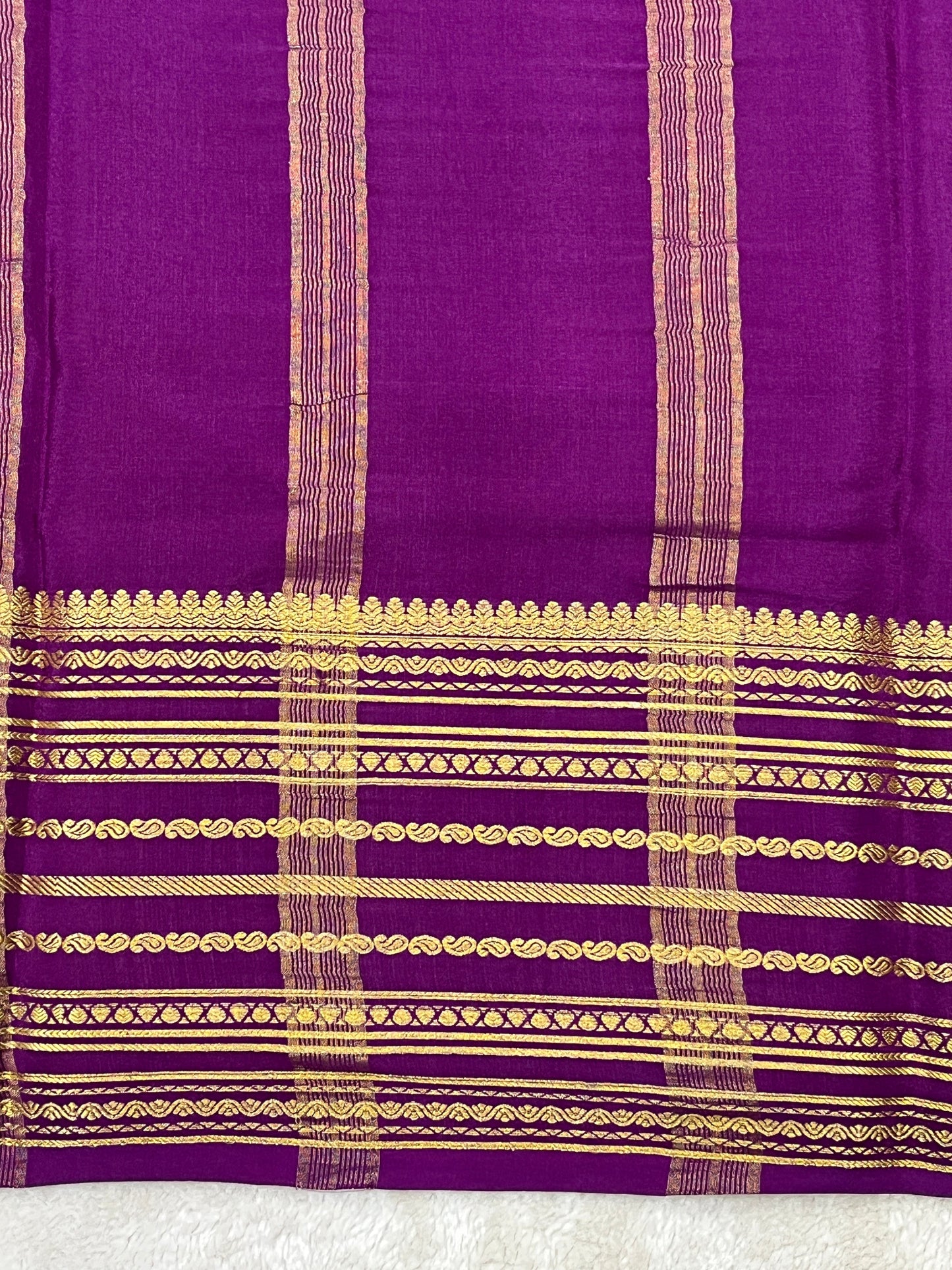 Pure mysore silk saree -Plain Contras-16271501
