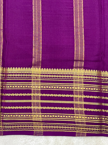 Pure mysore silk saree -Plain Contras-16271501