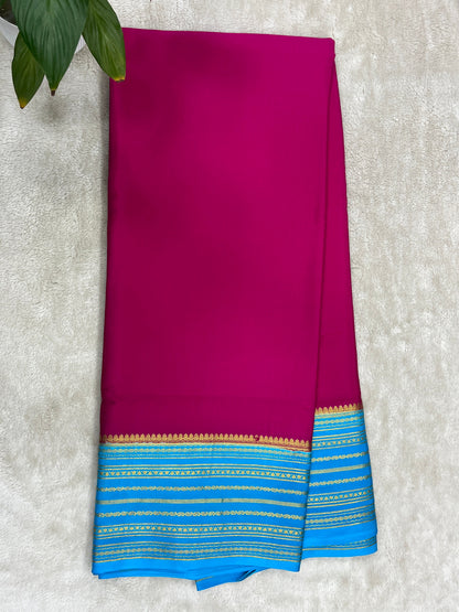 Pure mysore silk saree -Plain Contrast-16271509