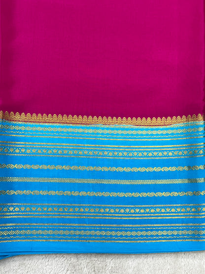 Pure mysore silk saree -Plain Contrast-16271509