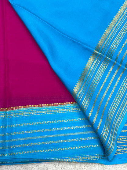Pure mysore silk saree -Plain Contrast-16271509