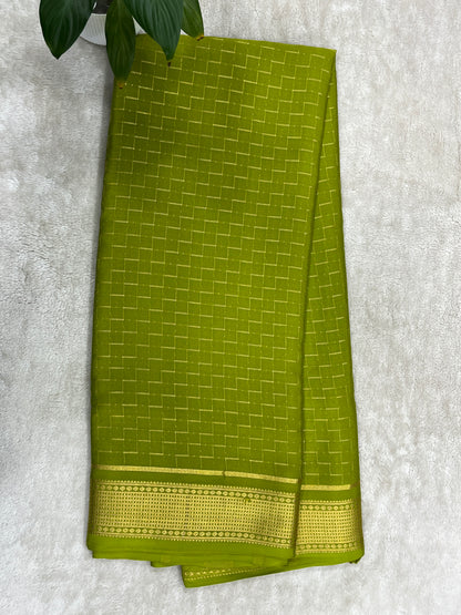 Pure Crepe Mysore Silk Saree in Self Color 16271507