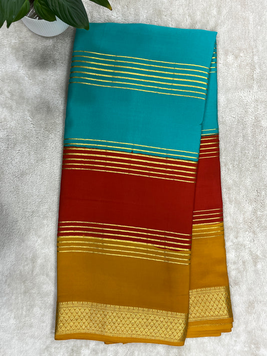 Pure Crepe Mysore Silk-3D stripes 16271501