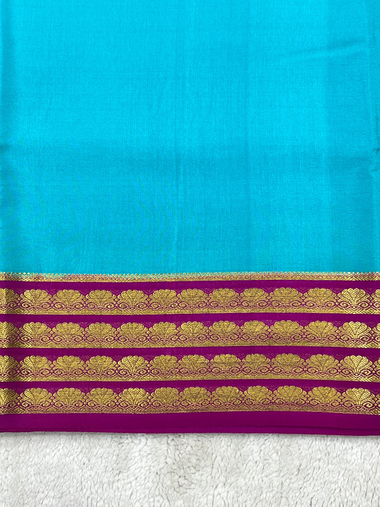 Pure Crepe Mysore Silk Saree in Contrast Border - 1146006