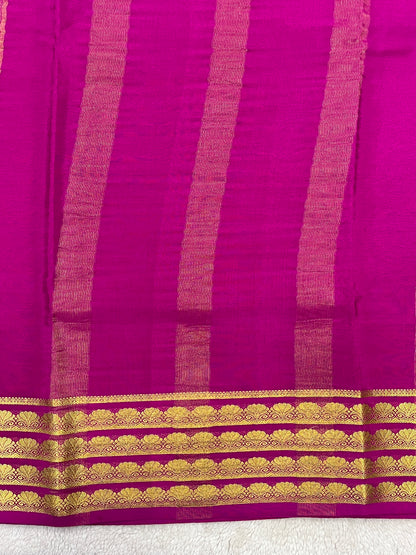 Pure Crepe Mysore Silk Saree in Contrast Border - 1146006