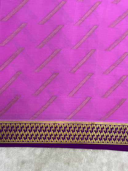 pure crepe mysore silk saree butta contrast - 16271504