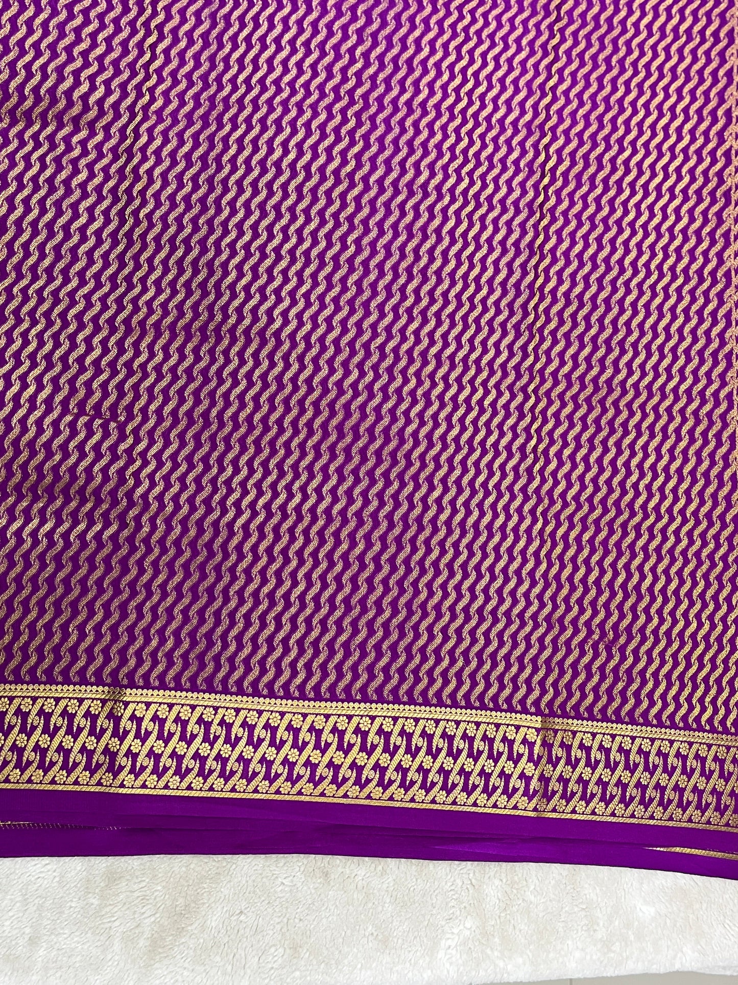 pure crepe mysore silk saree butta contrast - 16271504