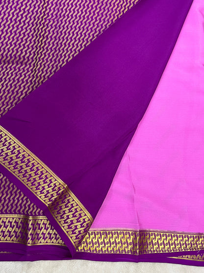pure crepe mysore silk saree butta contrast - 16271504