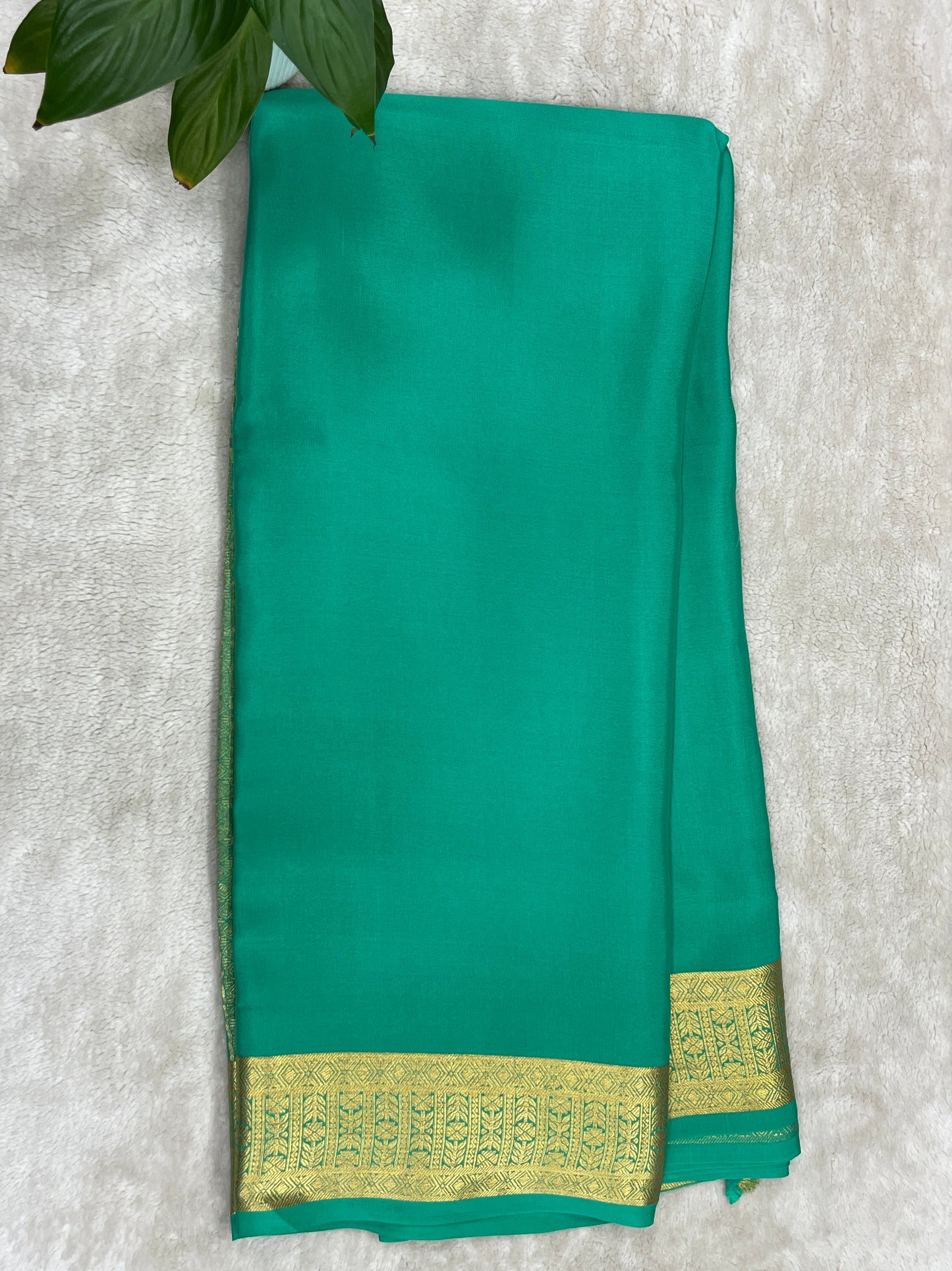 pure crepe mysore silk saree - plain self -16271502