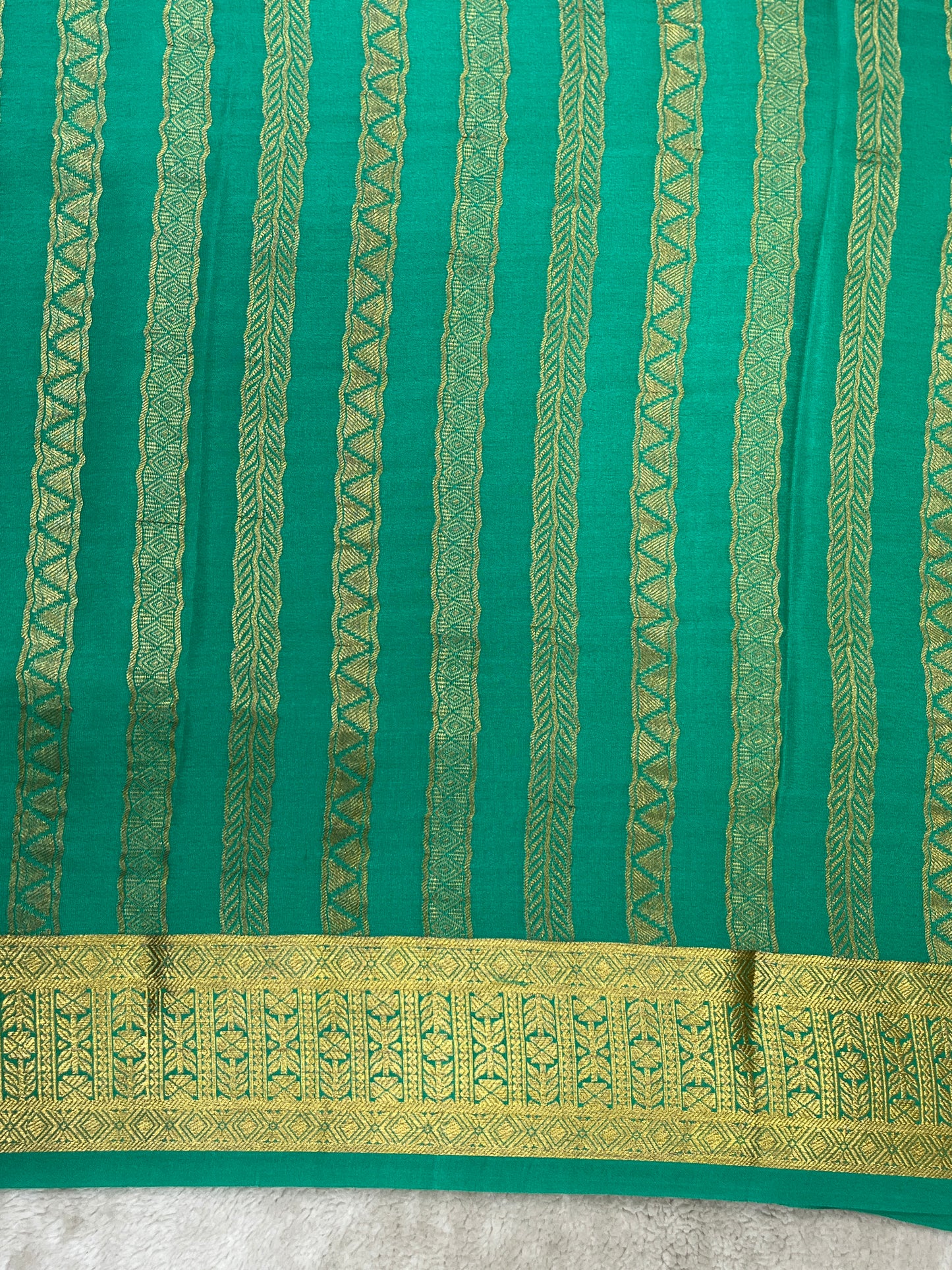 pure crepe mysore silk saree - plain self -16271502