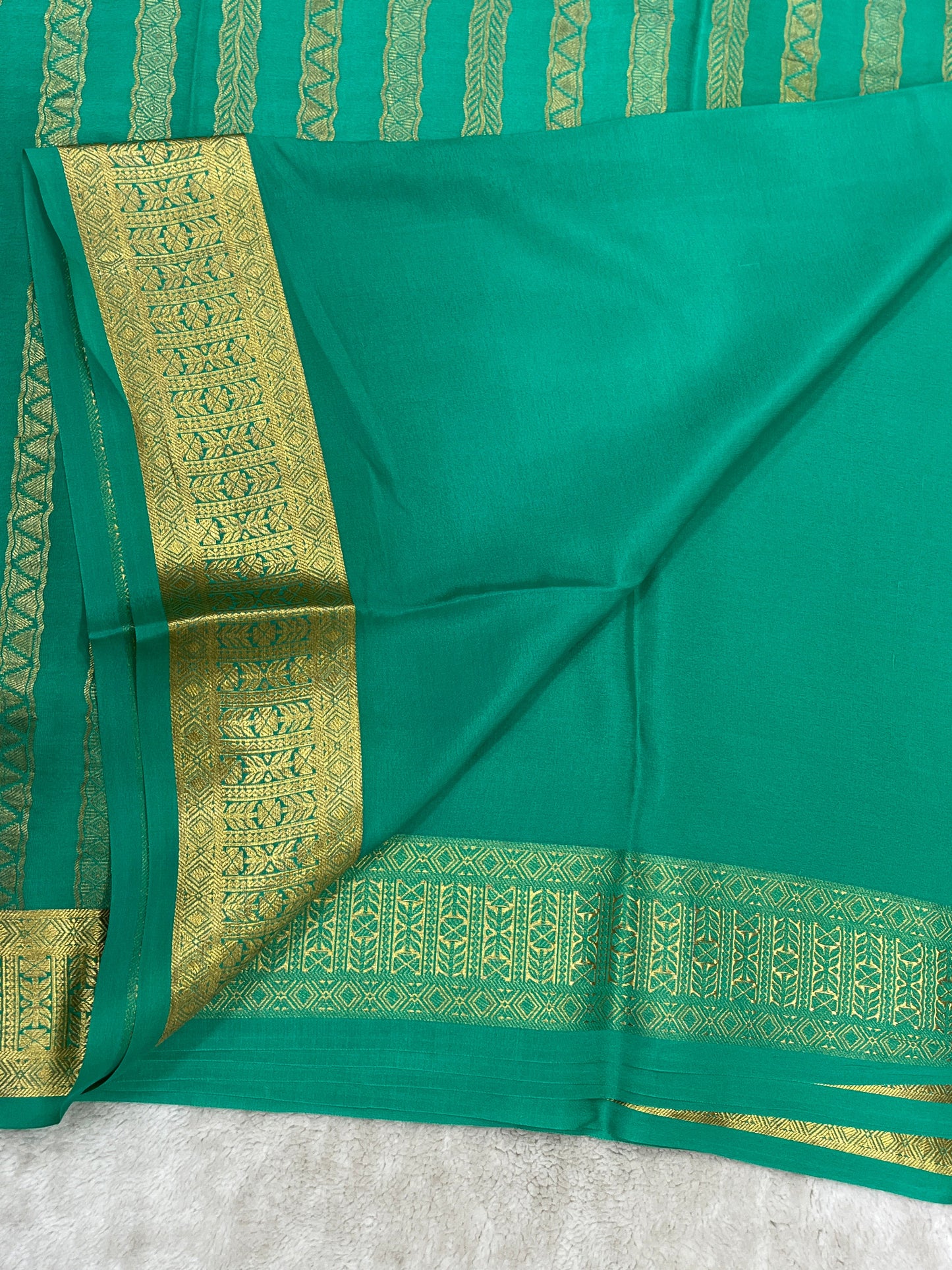 pure crepe mysore silk saree - plain self -16271502