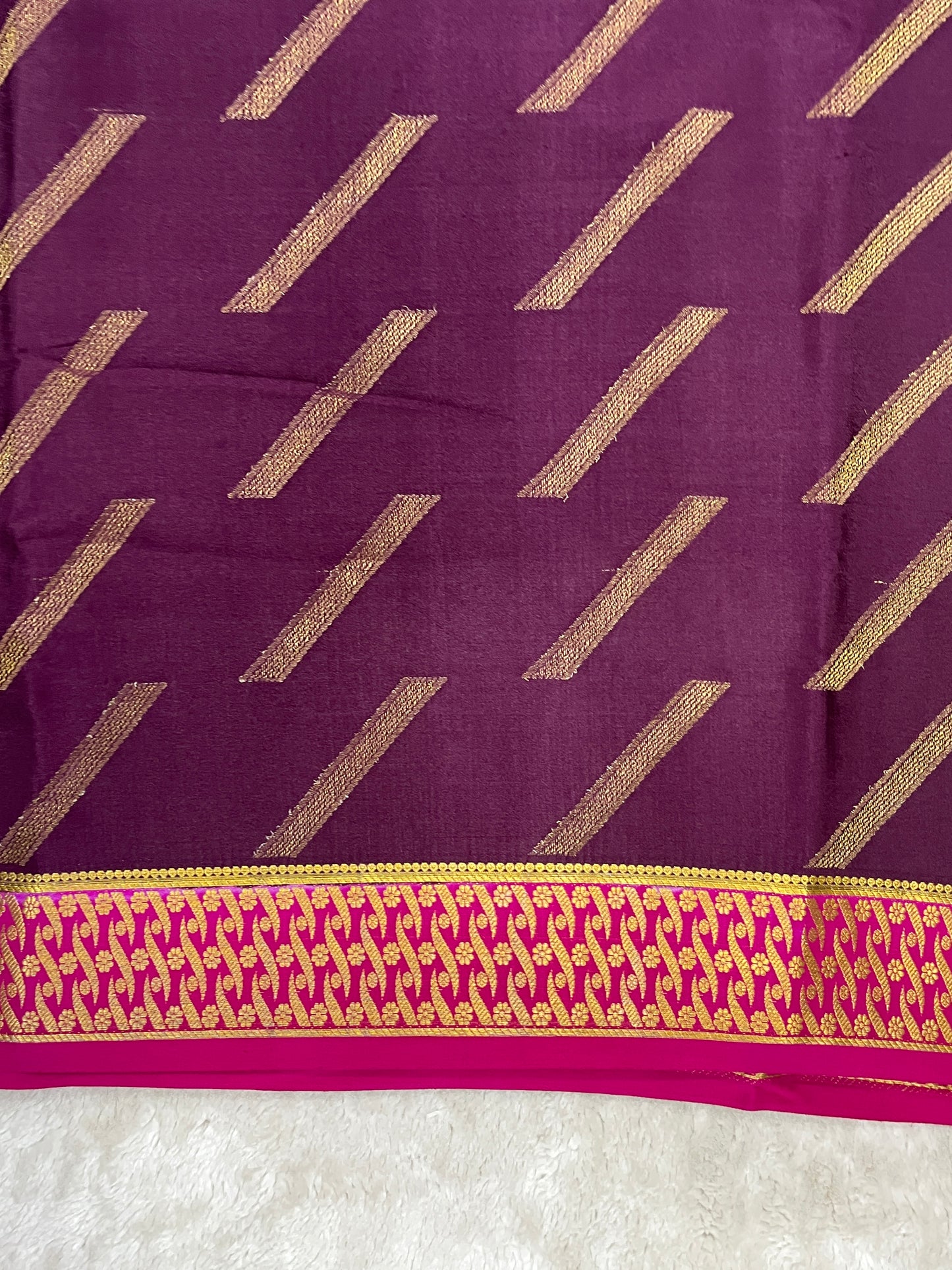 Pure crepe Mysore silk saree - 16271504