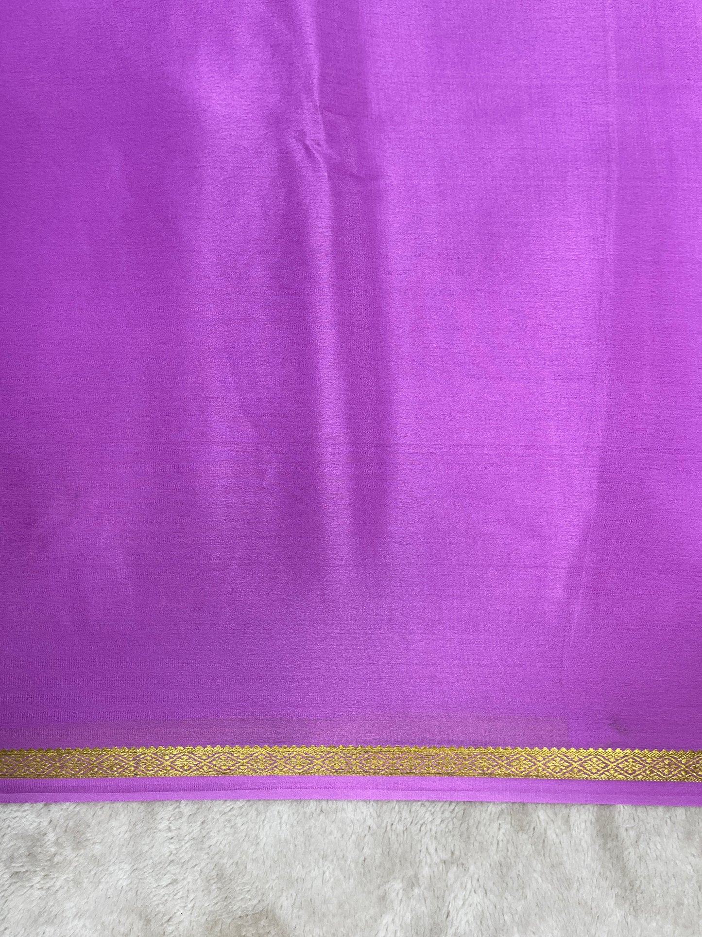 Pure crepe Mysore silk saree In Lavender With Self Blouse- 1146006