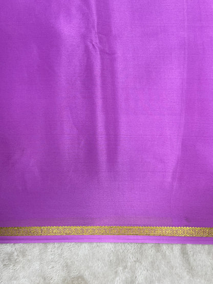 Pure crepe Mysore silk saree In Lavender With Self Blouse- 1146006