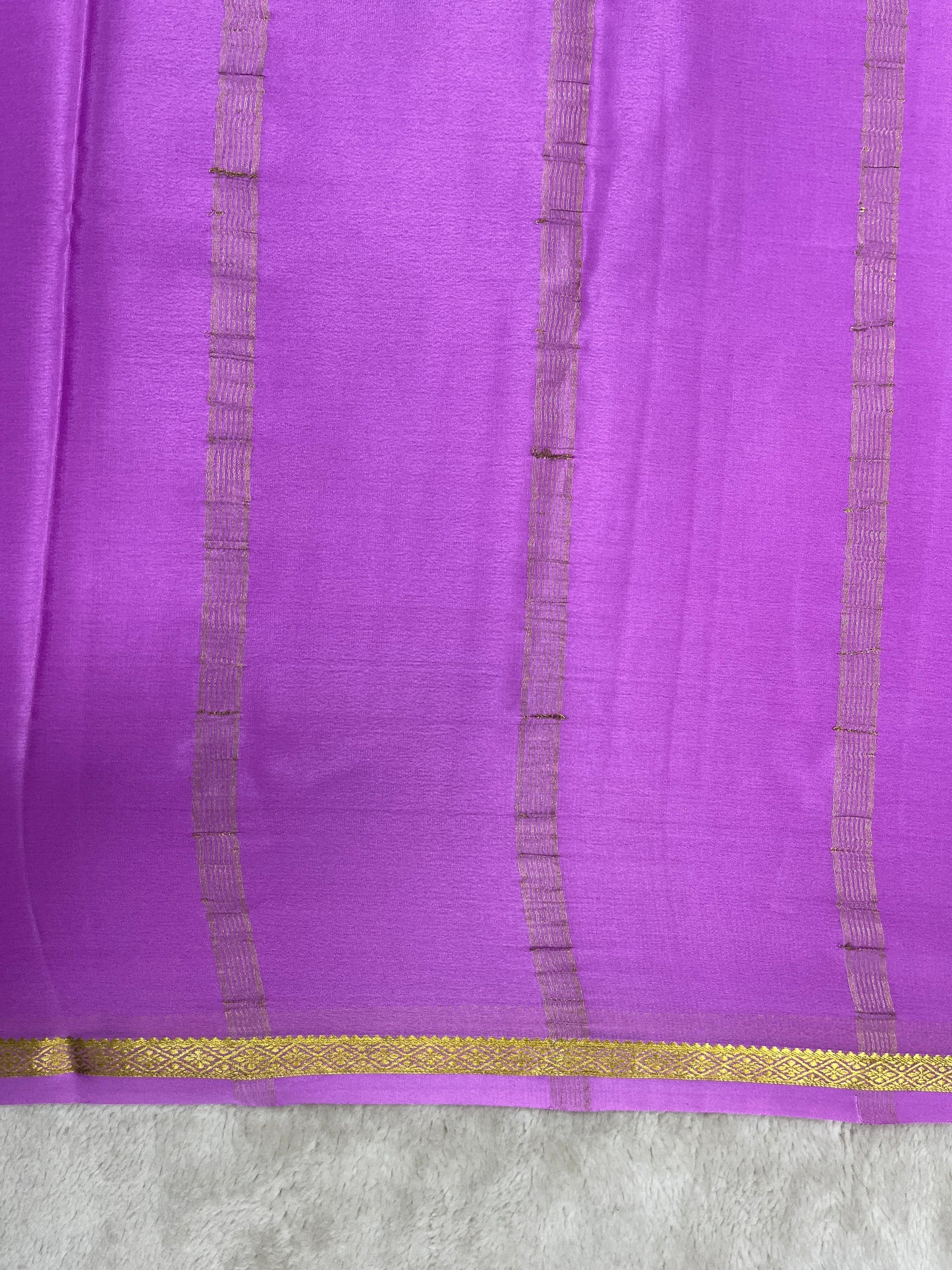 Pure crepe Mysore silk saree In Lavender With Self Blouse- 1146006