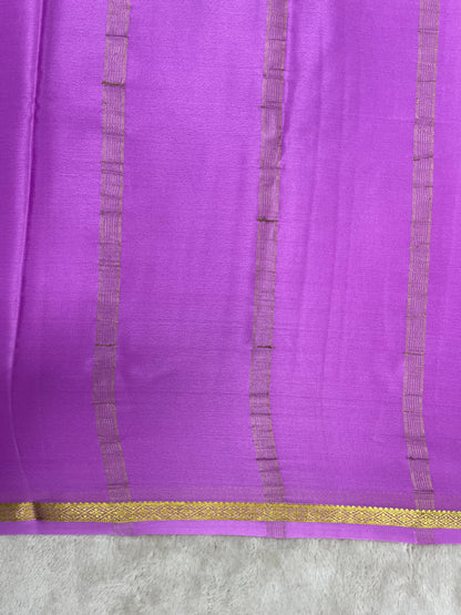 Pure crepe Mysore silk saree In Lavender With Self Blouse- 1146006