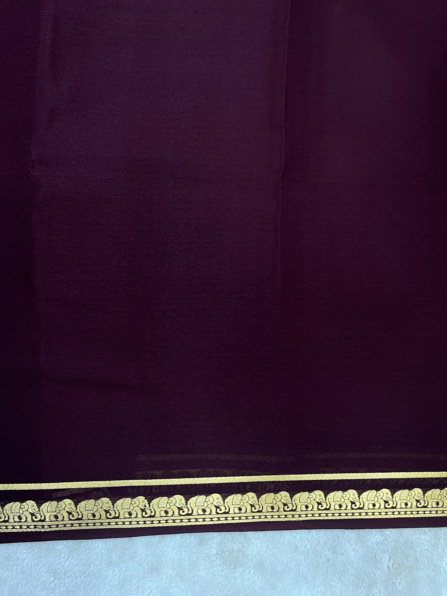 Pure crepe Mysore silk saree In Brown Self Color Blouse- 1146006