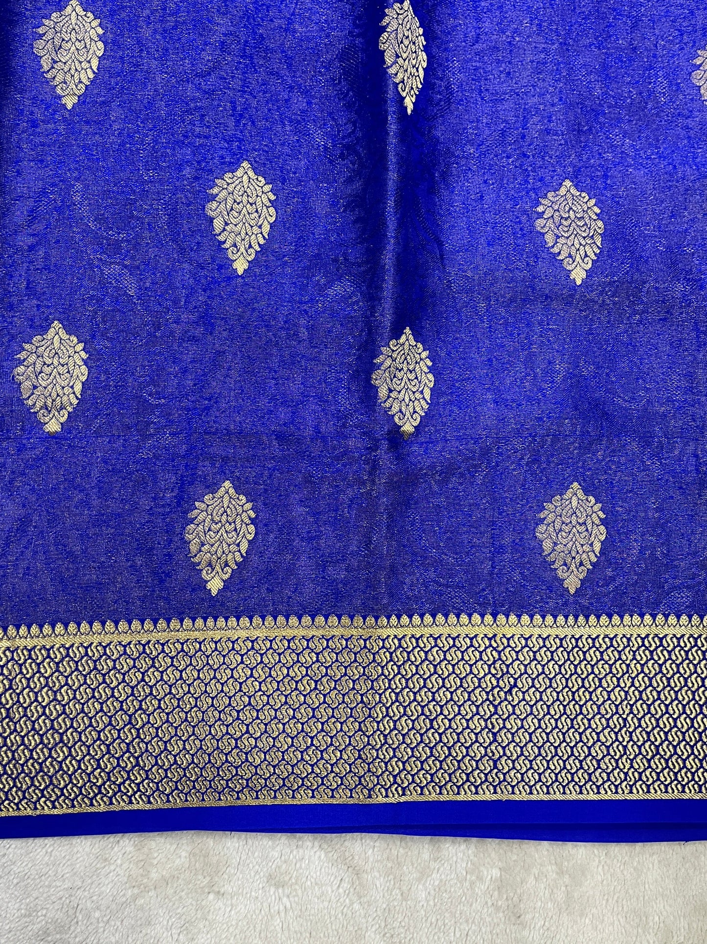 Pure crepe mysore silk Beocade self In Navy Blue  16271503