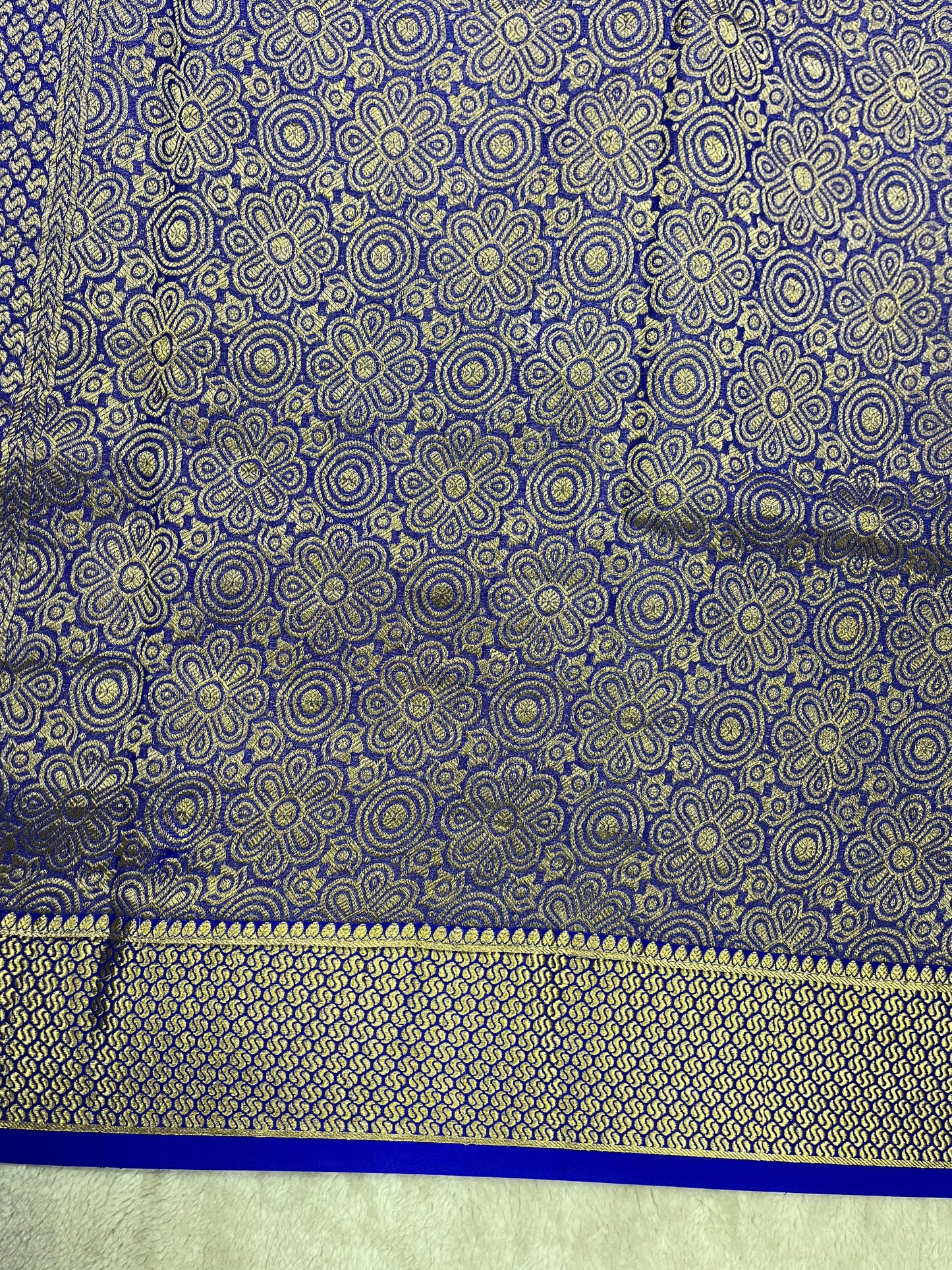 Pure crepe mysore silk Beocade self In Navy Blue  16271503
