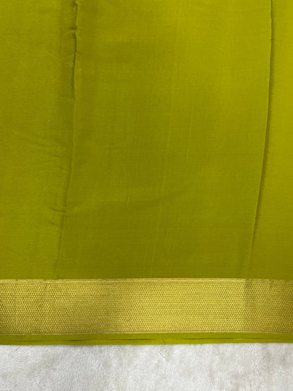 pure crepe mysore silk In Green plain self Blouse- 16271502