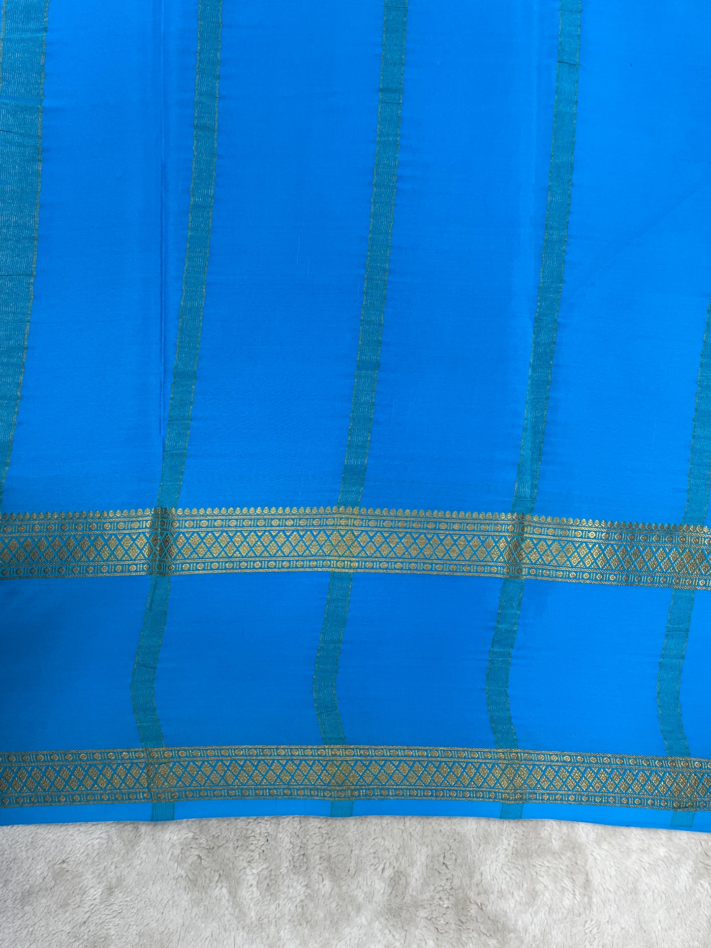 pure crepe mysore silk Pink plain & Blue Contrast Blouse- 16271501