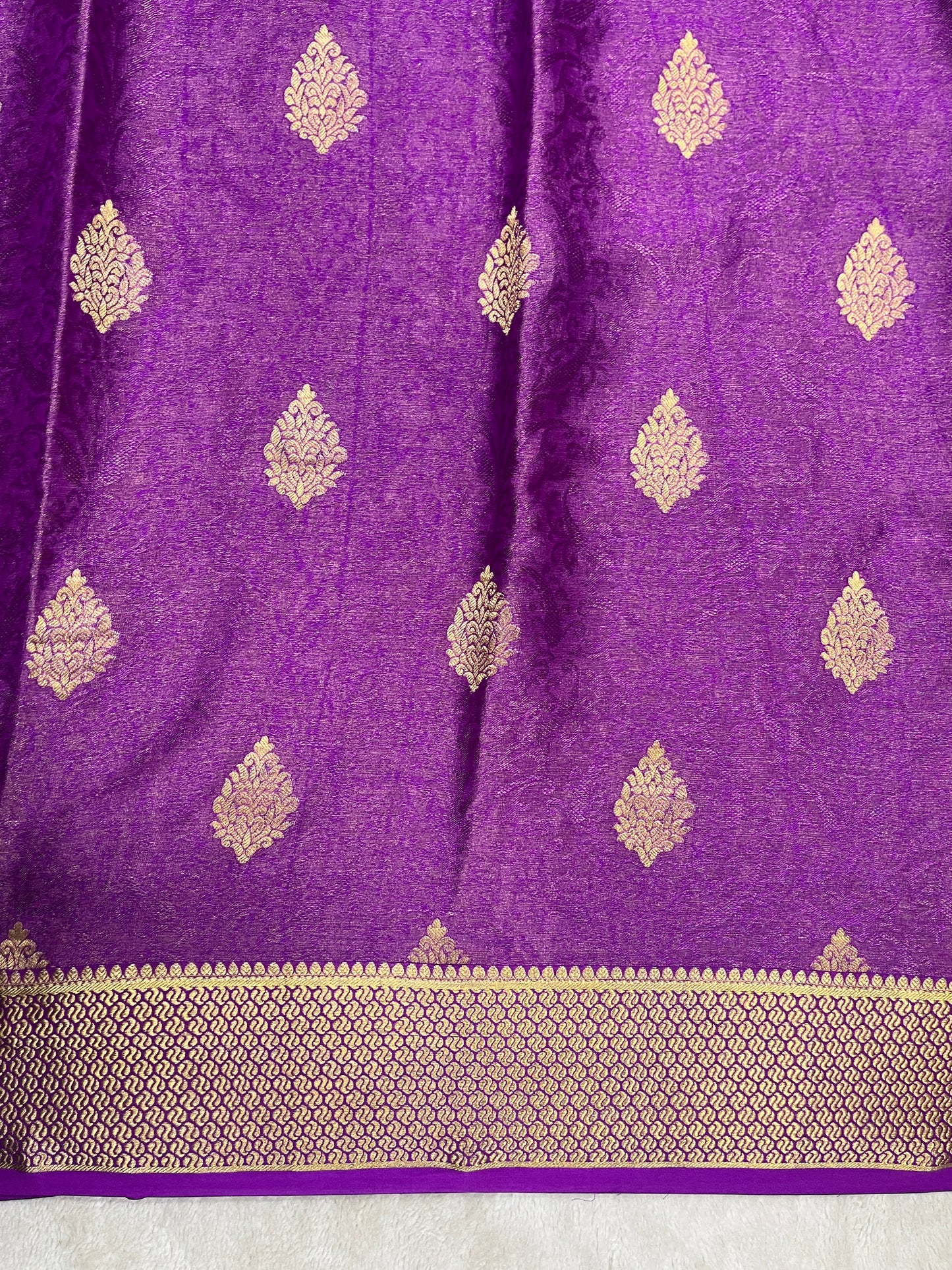 pure crepe mysore silk In Purple Brocade With Self Blouse -16271503